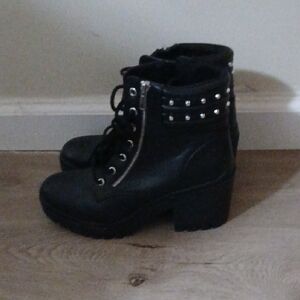 Black Studded Ankle Boots